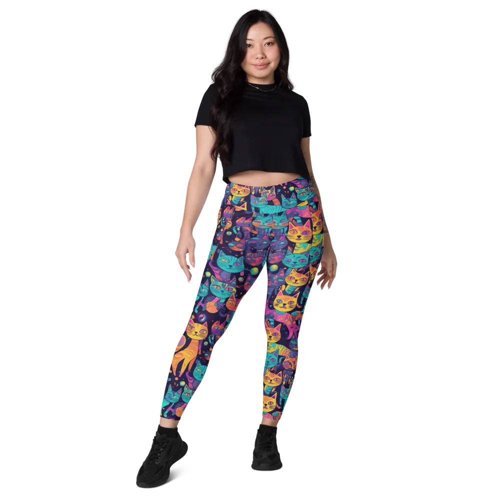 Astrocat Carnival on Leggings with Pockets — Front