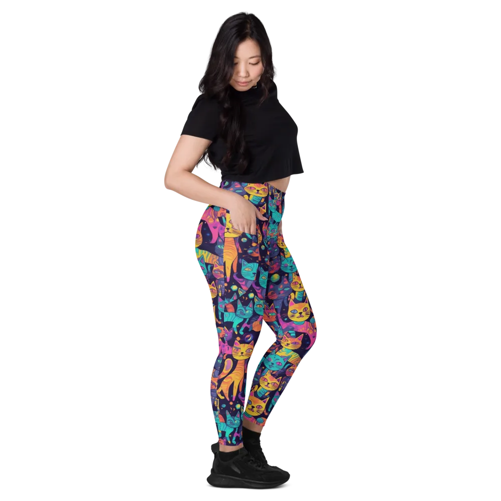 Astrocat Carnival on Leggings with Pockets — Right