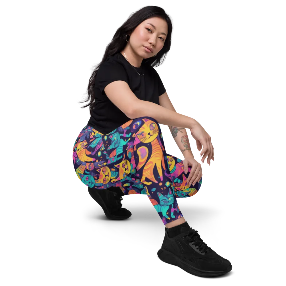 Astrocat Carnival on Leggings with Pockets — Right Front