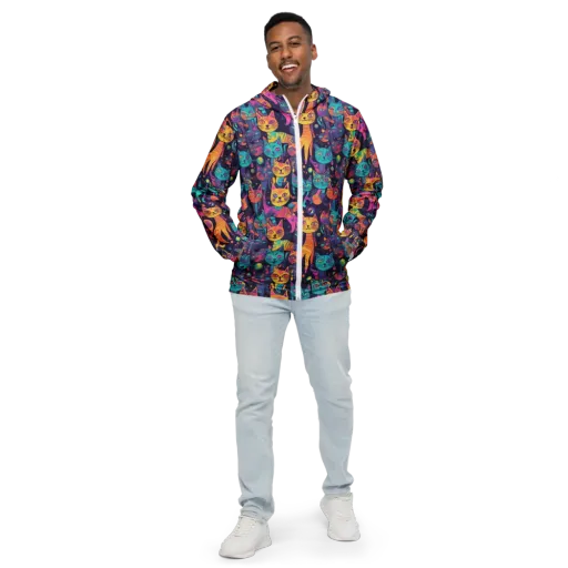 Astrocat Carnival on a Men's Windbreaker