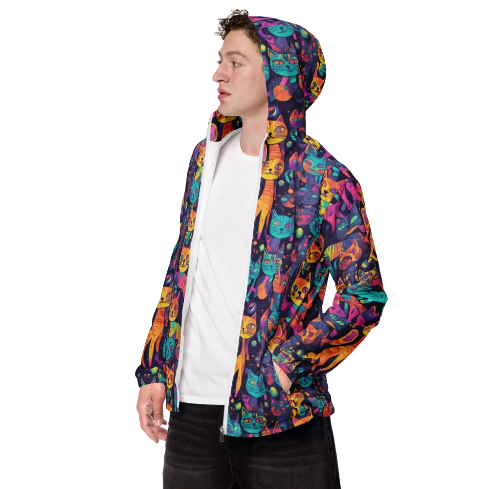 Astrocat Carnival on Men's Windbreaker — Left Front