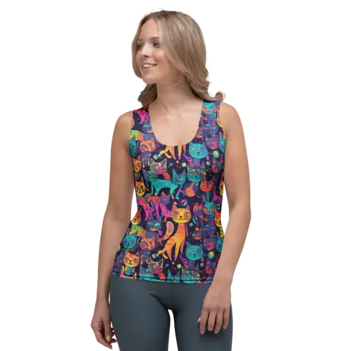 Astrocat Carnival on a Women's Tank Top