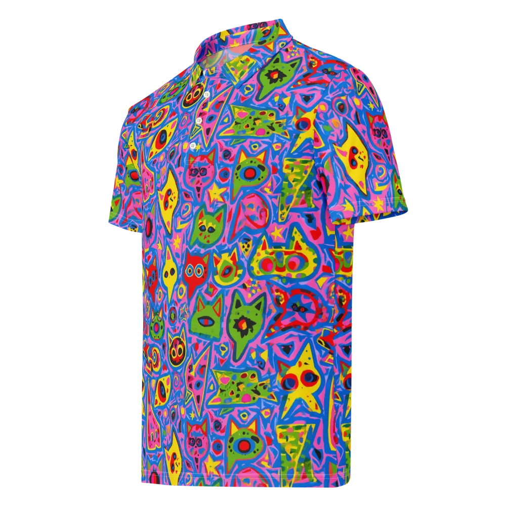 Electric Whiskers on Men's Slim Fit Polo Shirt — Left Front