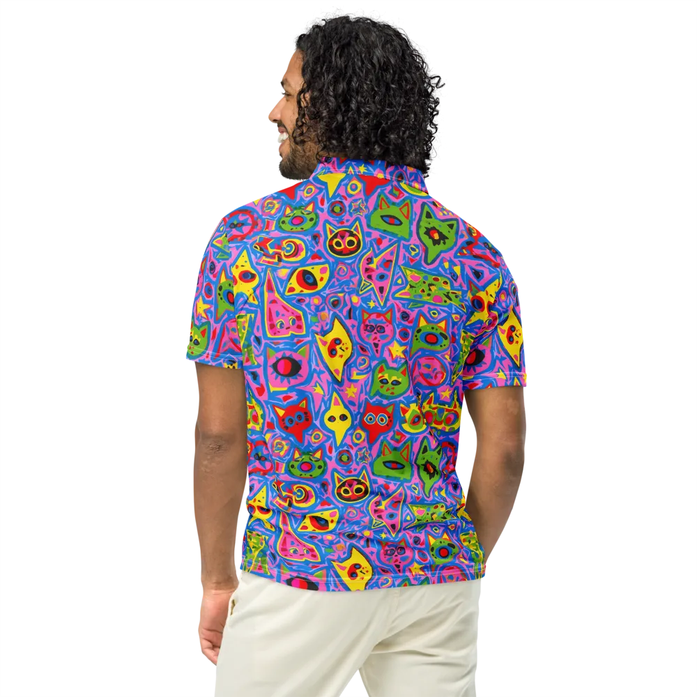 Electric Whiskers on Men's Slim Fit Polo Shirt — Back