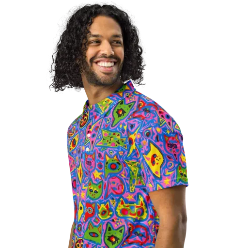 Electric Whiskers on a Men's Slim Fit Polo Shirt