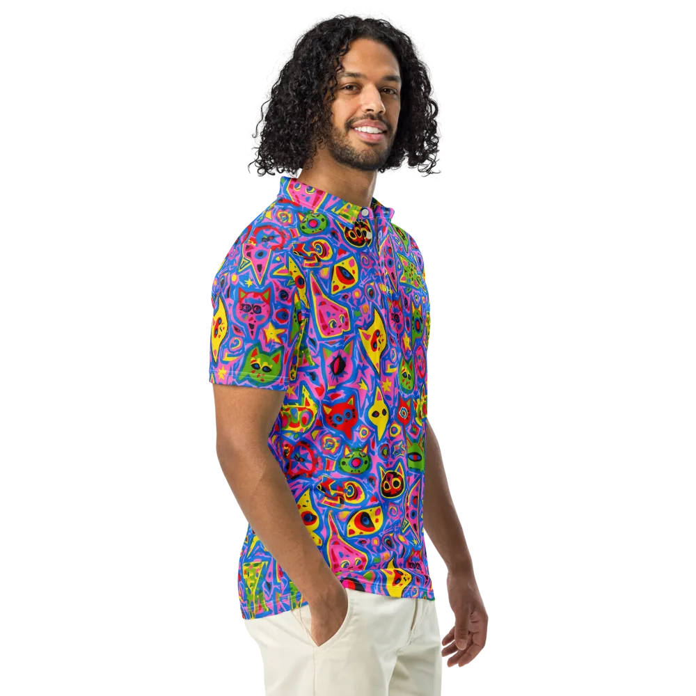Electric Whiskers on Men's Slim Fit Polo Shirt — Right Front
