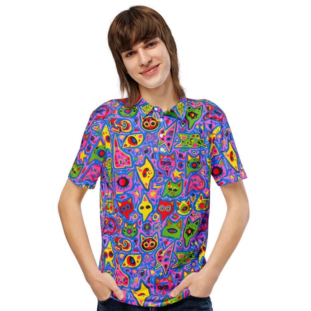 Electric Whiskers on Men's Slim Fit Polo Shirt — Front