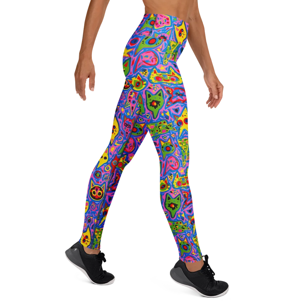 Electric Whiskers on Yoga Leggings — Right