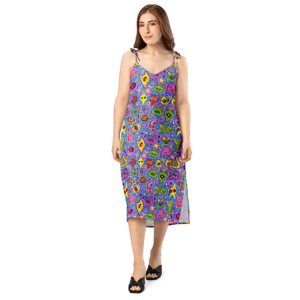 Electric Whiskers on Slip Dress — Front