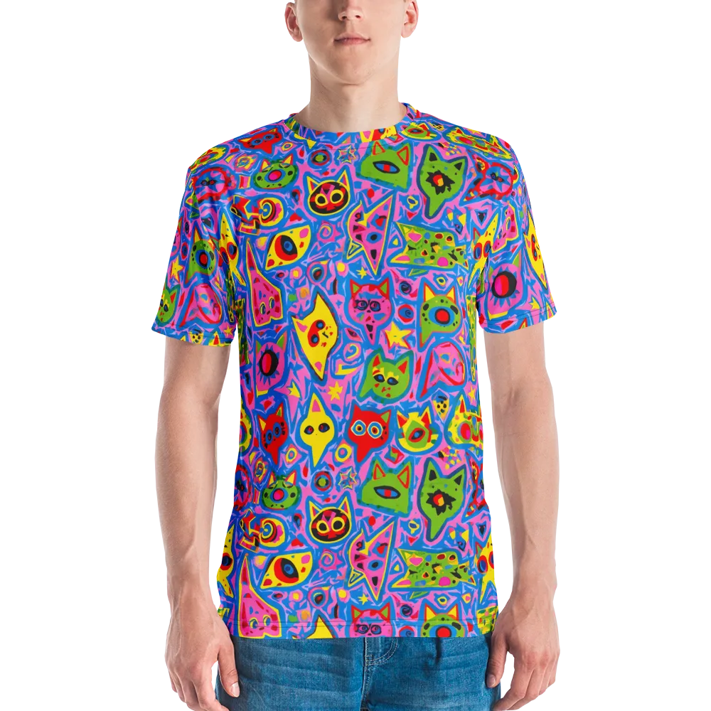 Electric Whiskers on Men's Crew Neck T-Shirt — Front
