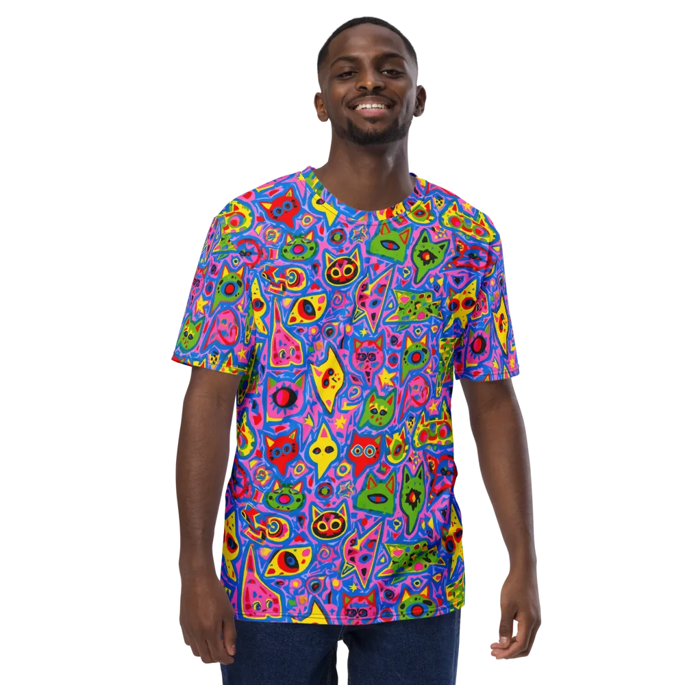 Electric Whiskers on Men's Crew Neck T-Shirt — Front