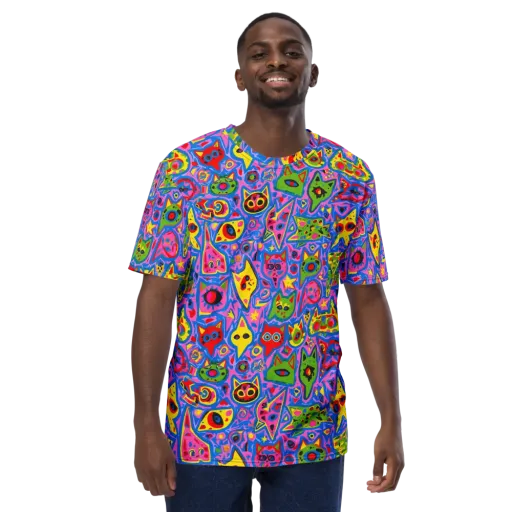 Electric Whiskers on a Men's Crew Neck T-Shirt