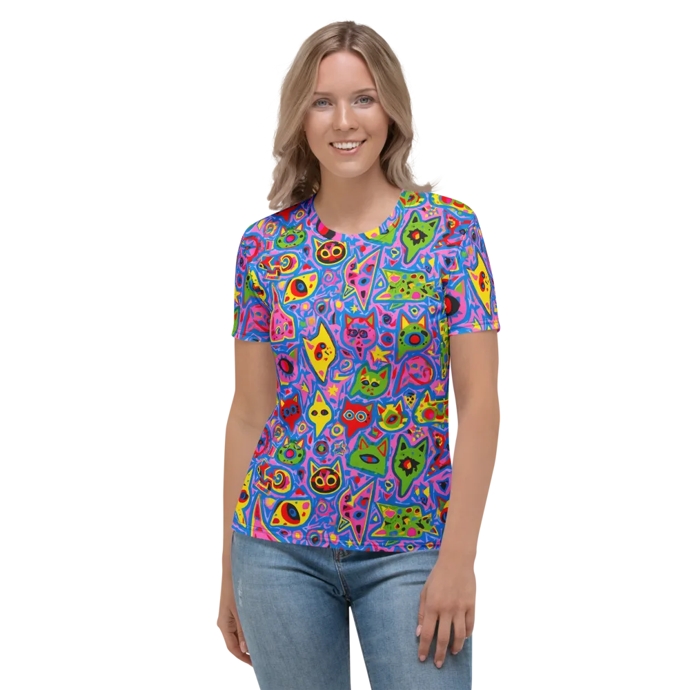 Electric Whiskers on Women's Crew Neck T-Shirt — Front