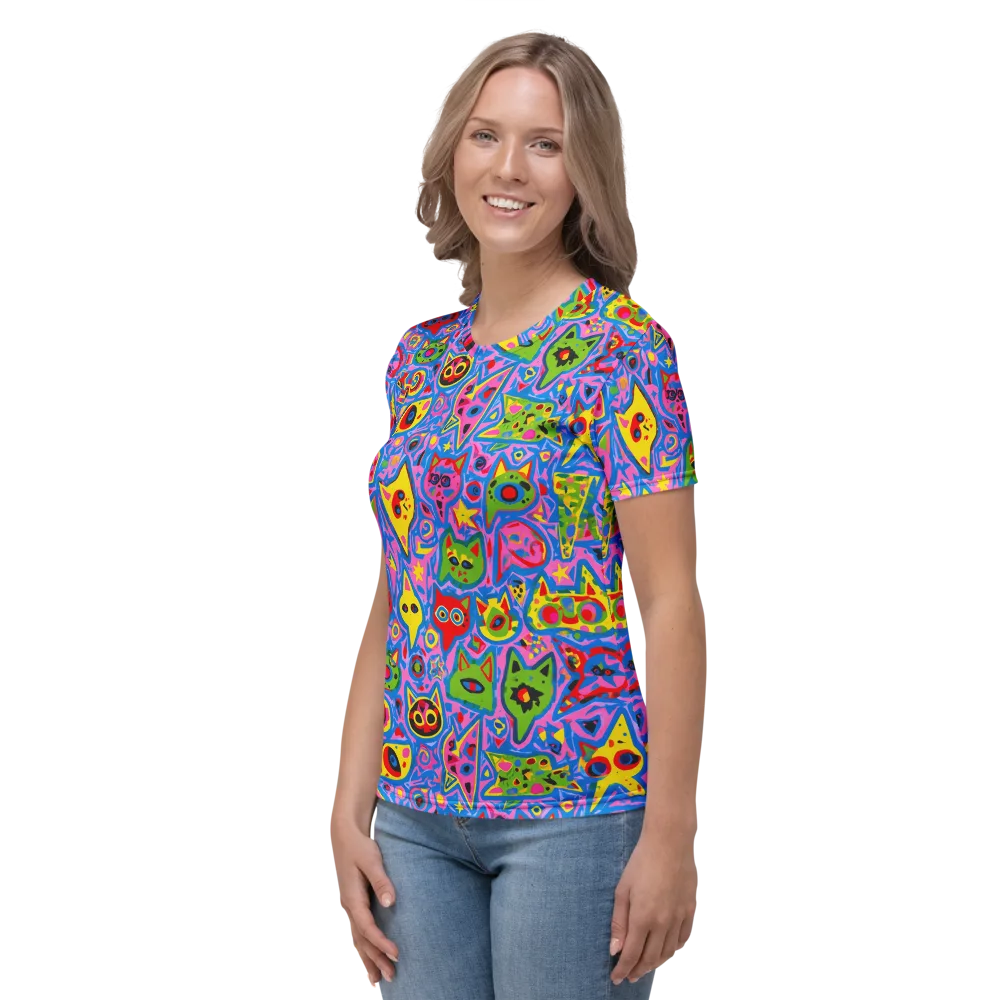 Electric Whiskers on Women's Crew Neck T-Shirt — Left
