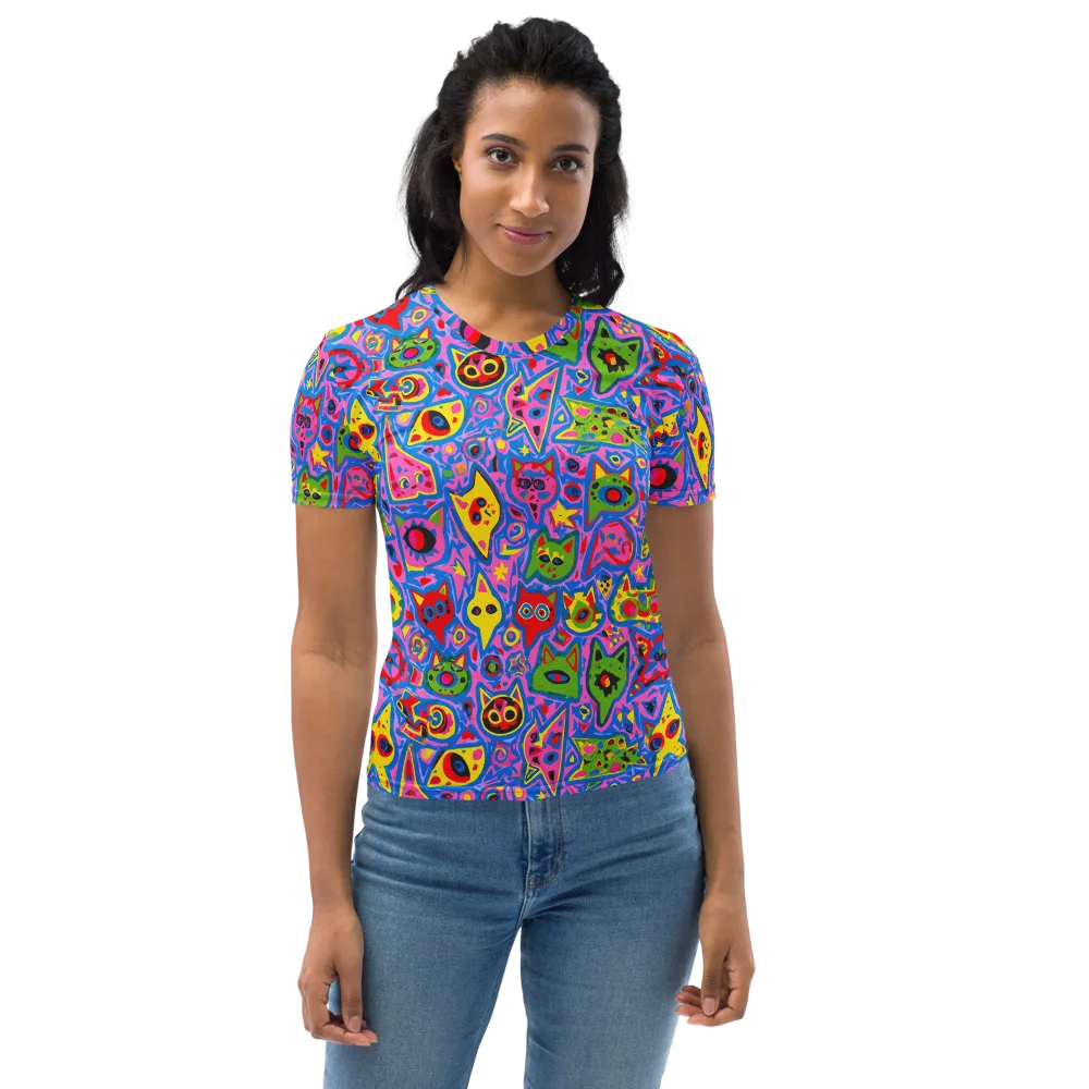 Electric Whiskers on Women's Crew Neck T-Shirt — Front