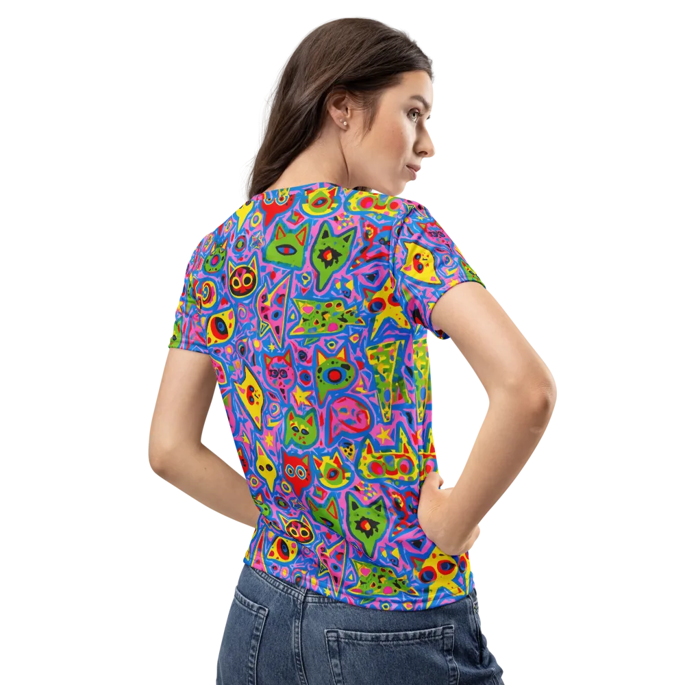 Electric Whiskers on Women's Crew Neck T-Shirt — Back