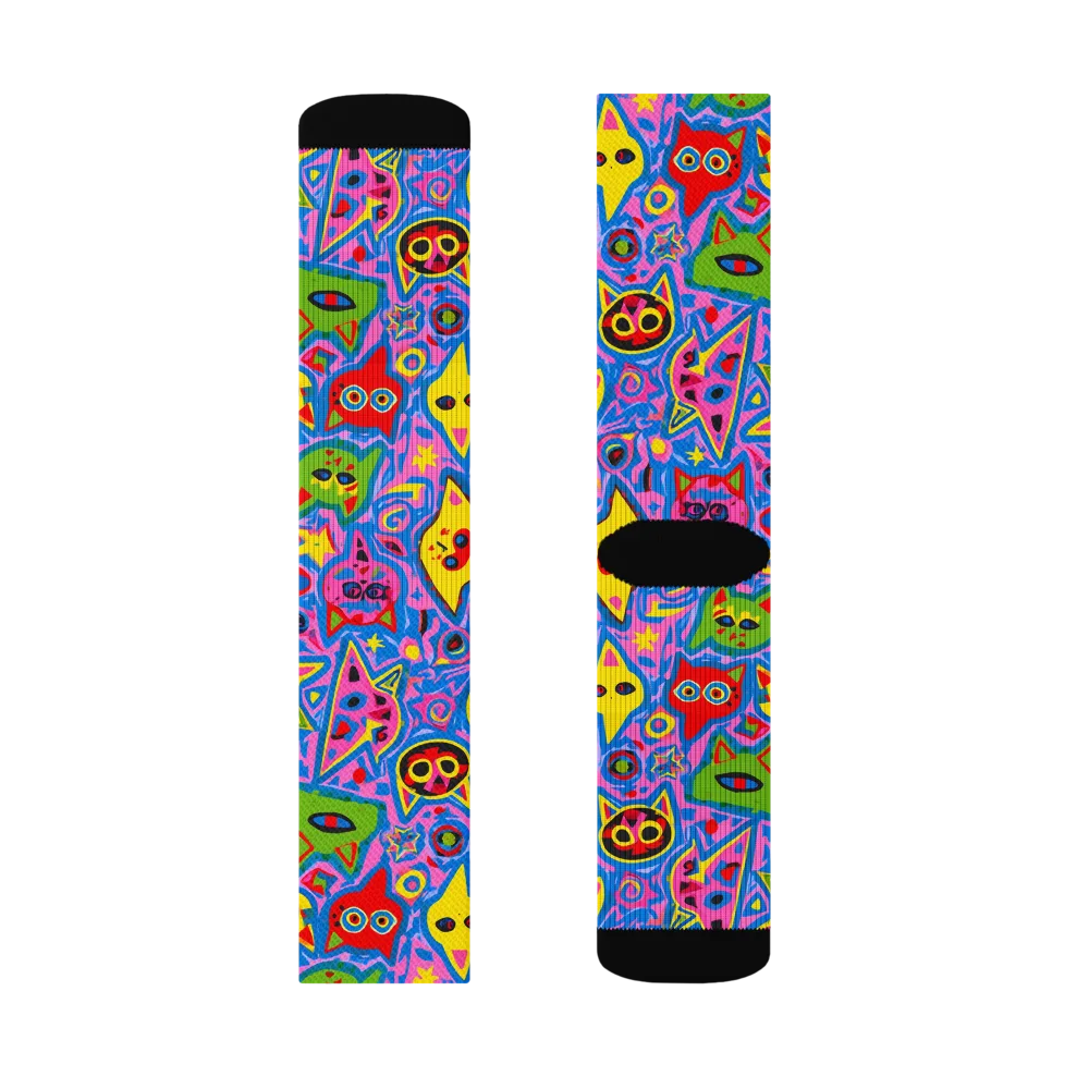 Electric Whiskers on Socks — Left Sock