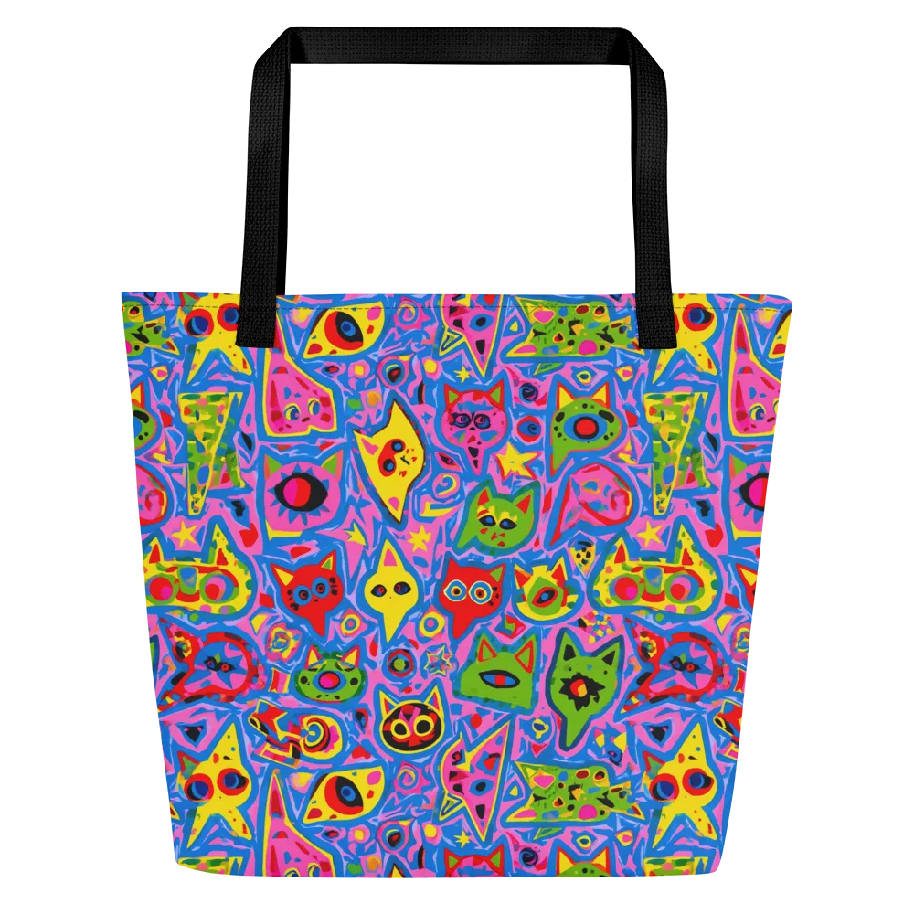 Electric Whiskers on Large Tote Bag W/ Pocket — Front