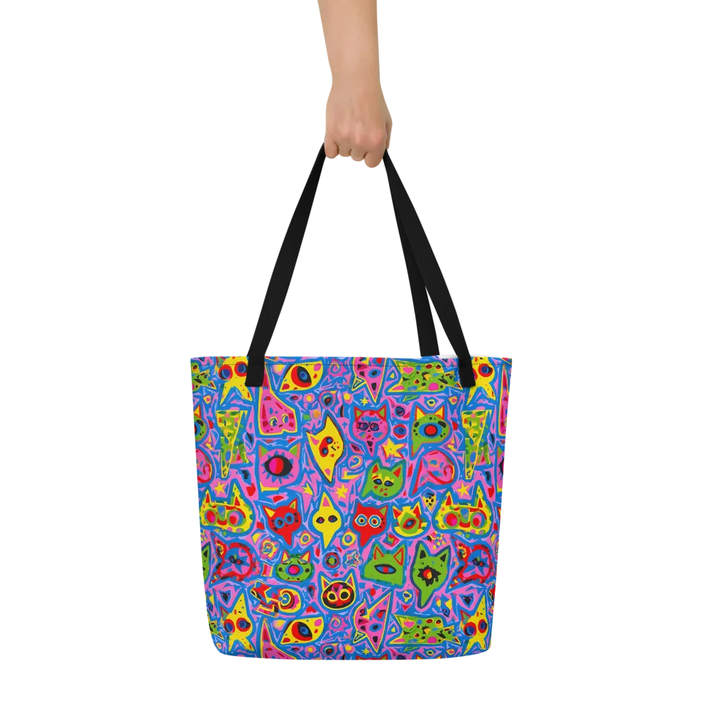 Electric Whiskers on Large Tote Bag W/ Pocket — Front