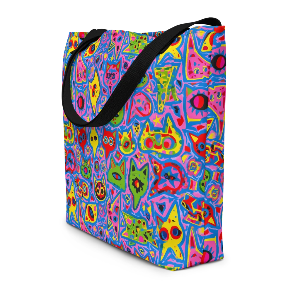 Electric Whiskers on Large Tote Bag W/ Pocket — Front