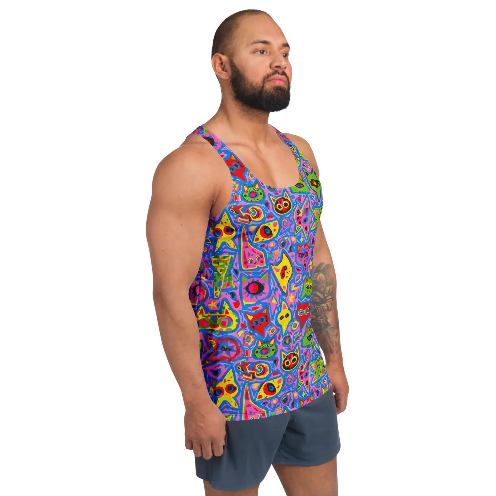 Electric Whiskers on Men's Tank Top — Right Front