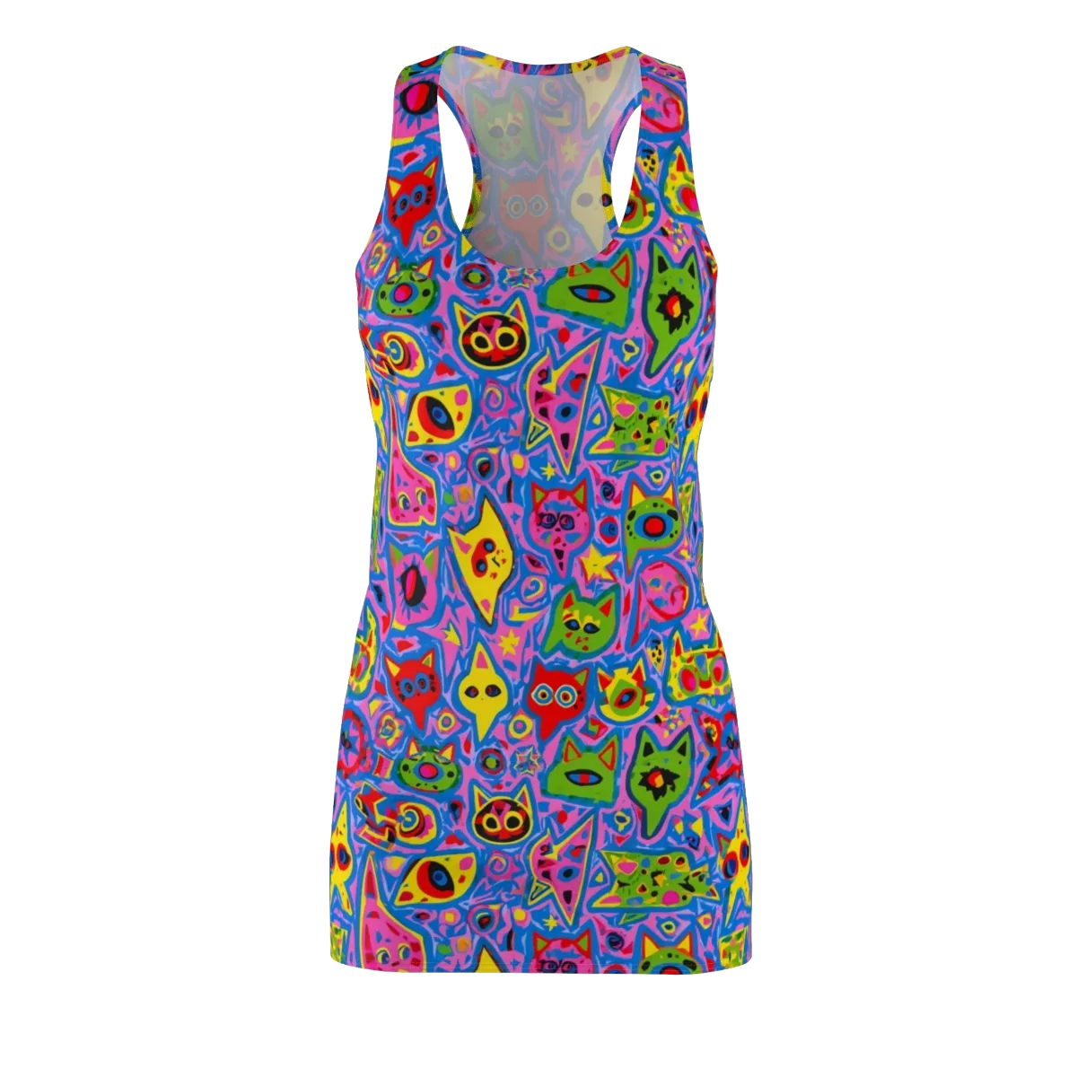 Electric Whiskers on Racerback Dress — Front