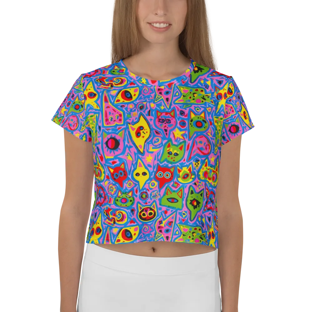 Electric Whiskers on Crop Tee — Front