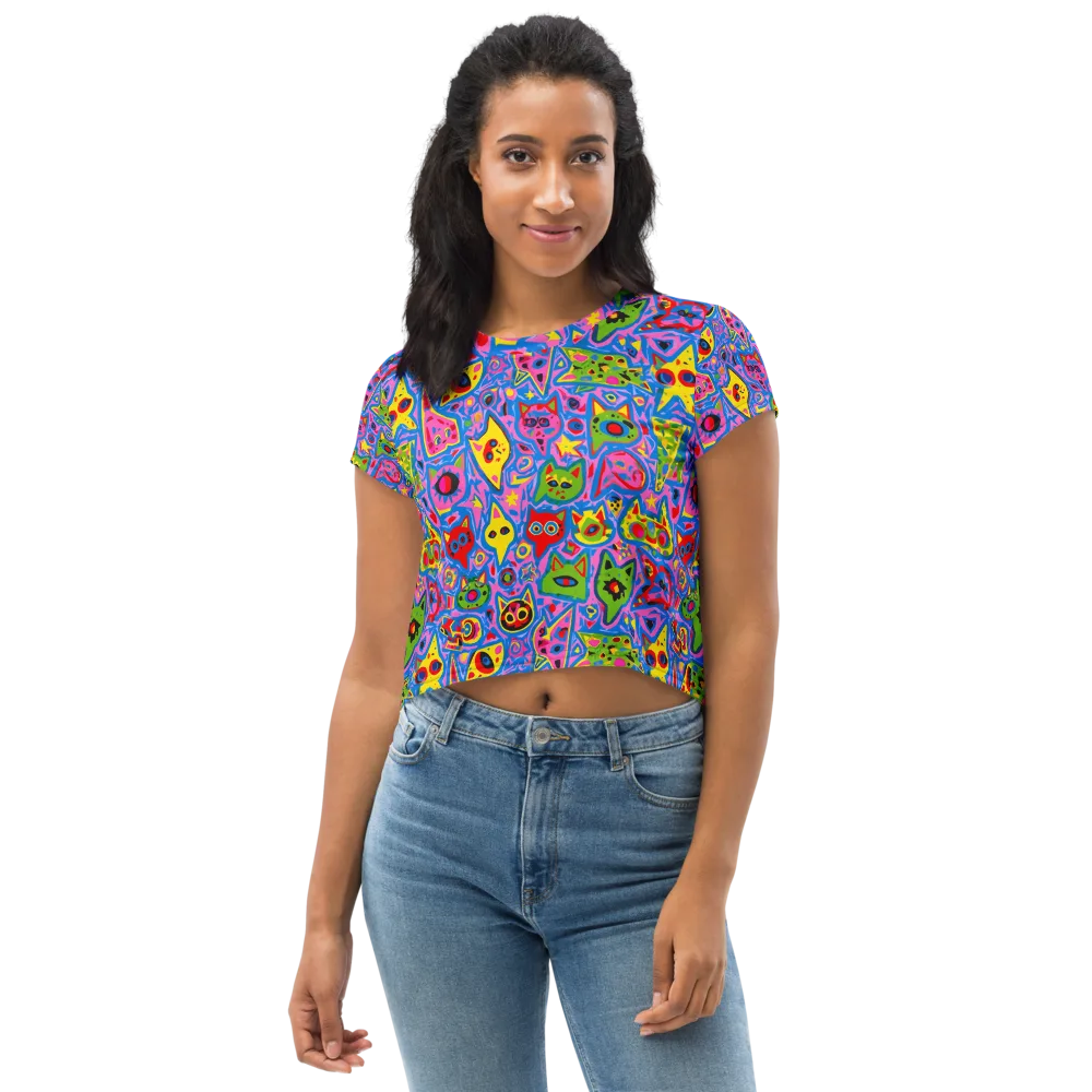 Electric Whiskers on Crop Tee — Front