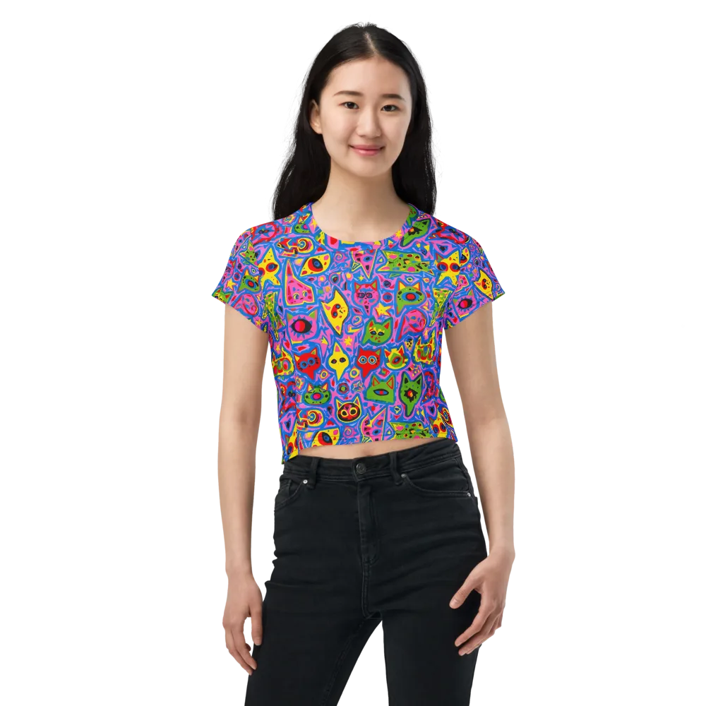 Electric Whiskers on Crop Tee — Front