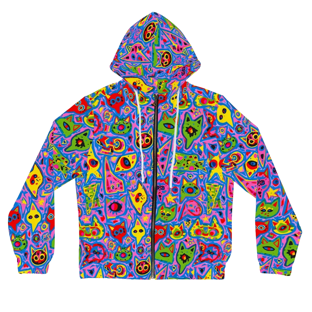 Electric Whiskers on Women's Full-Zip Hoodie — Front