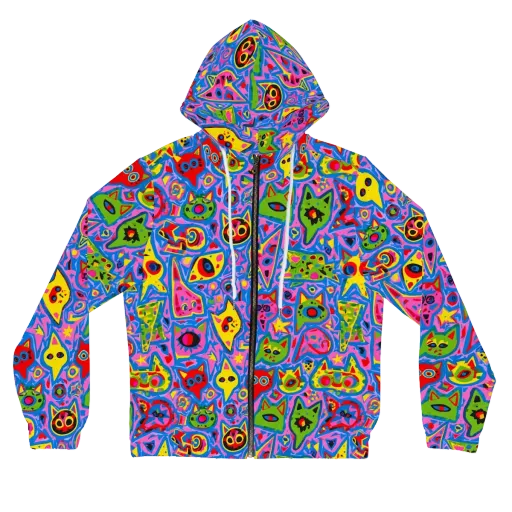 Electric Whiskers on a Women's Full-Zip Hoodie