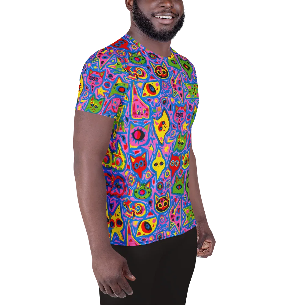 Electric Whiskers on Men's Athletic T-Shirt — Right