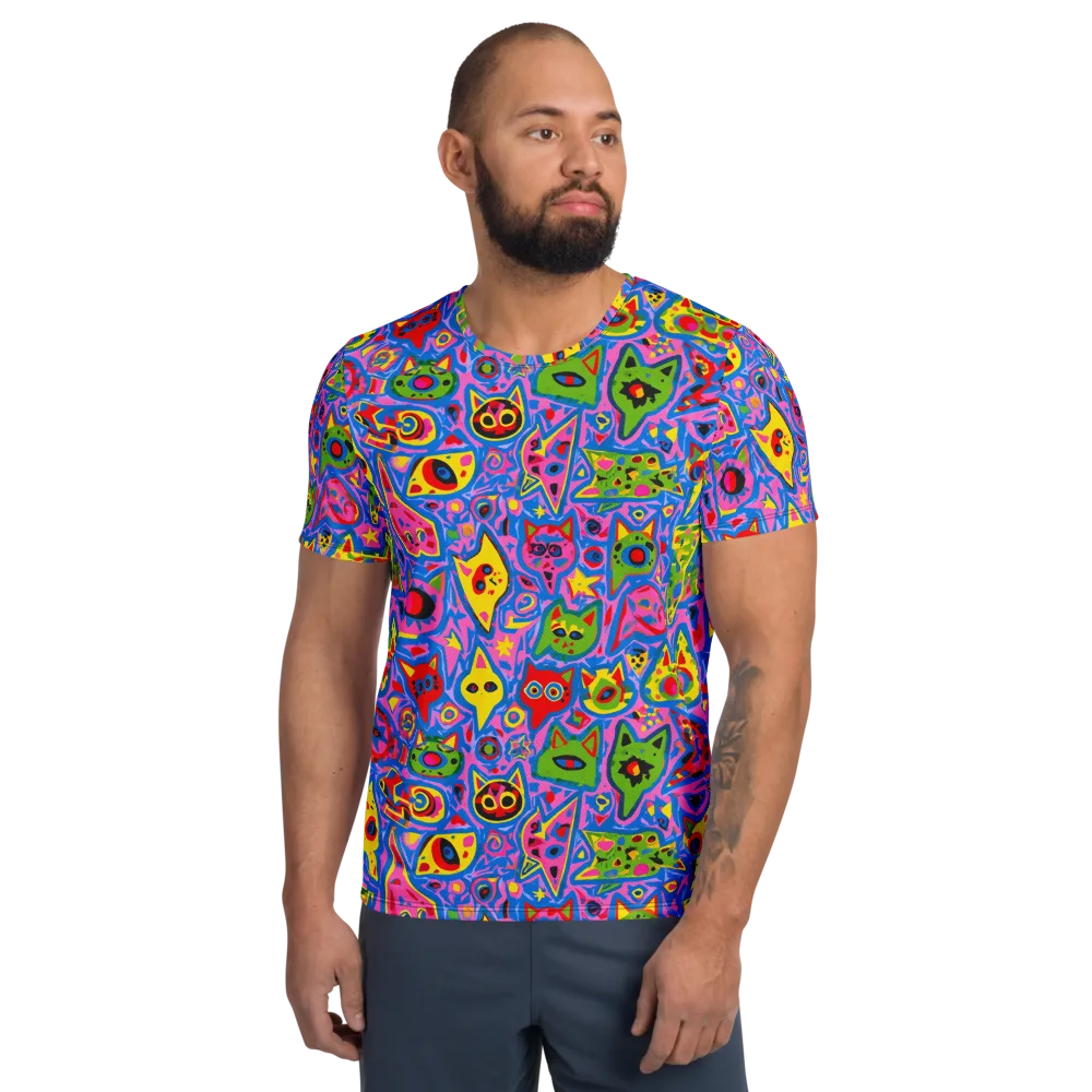 Electric Whiskers on Men's Athletic T-Shirt — Front