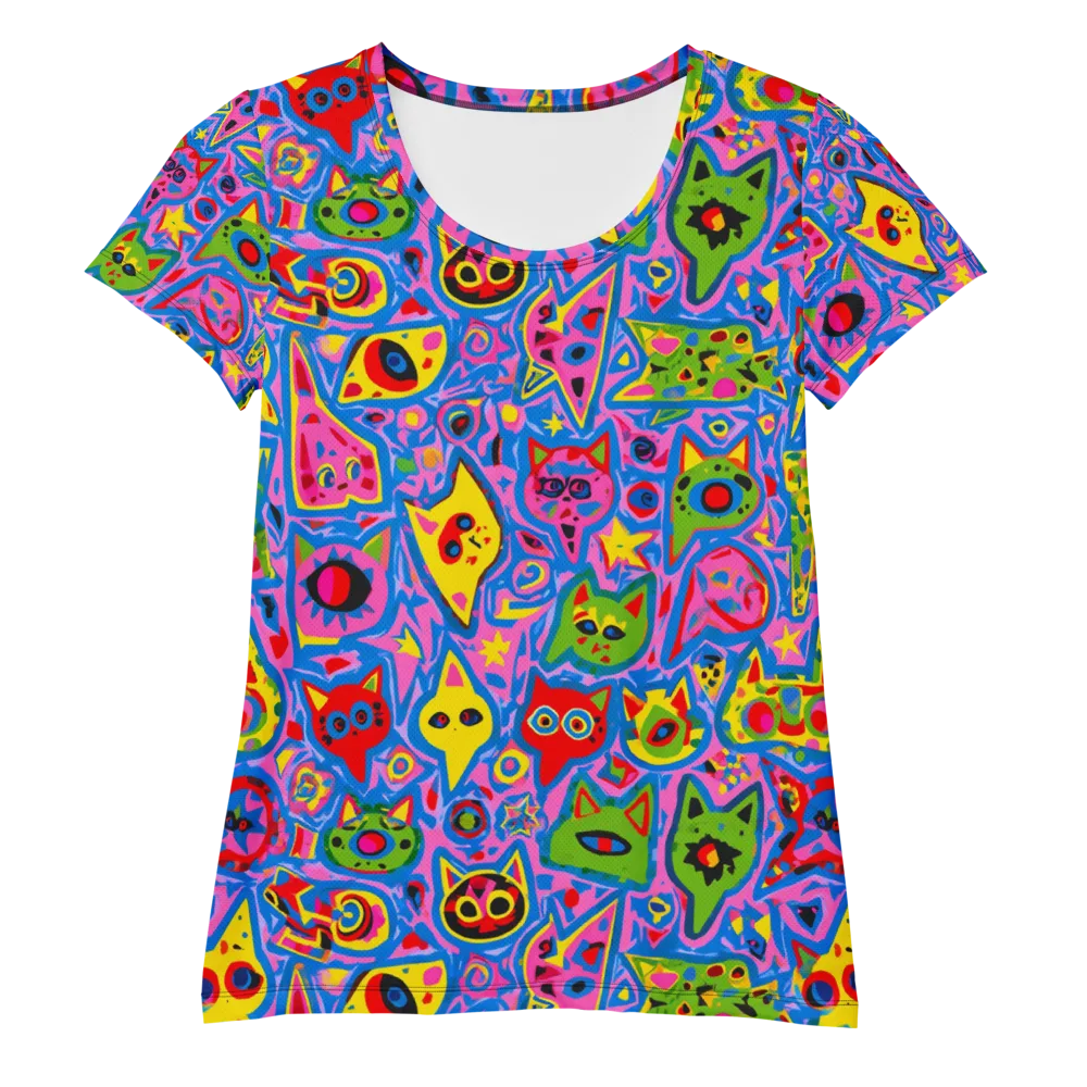 Electric Whiskers on Women's Athletic T-Shirt — Front
