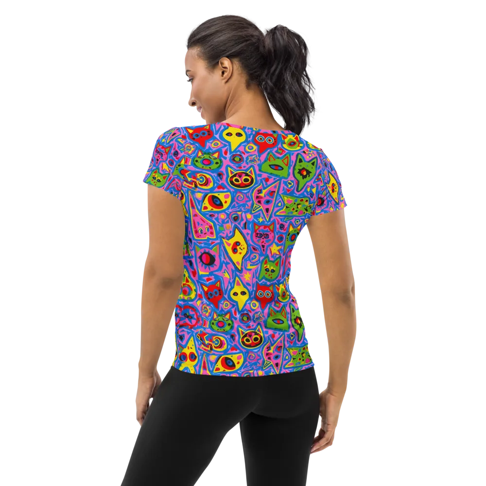 Electric Whiskers on Women's Athletic T-Shirt — Back