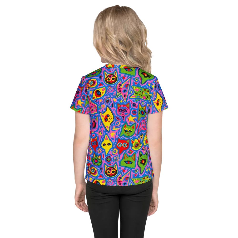 Electric Whiskers on Kids Crew Neck T-Shirt — Back
