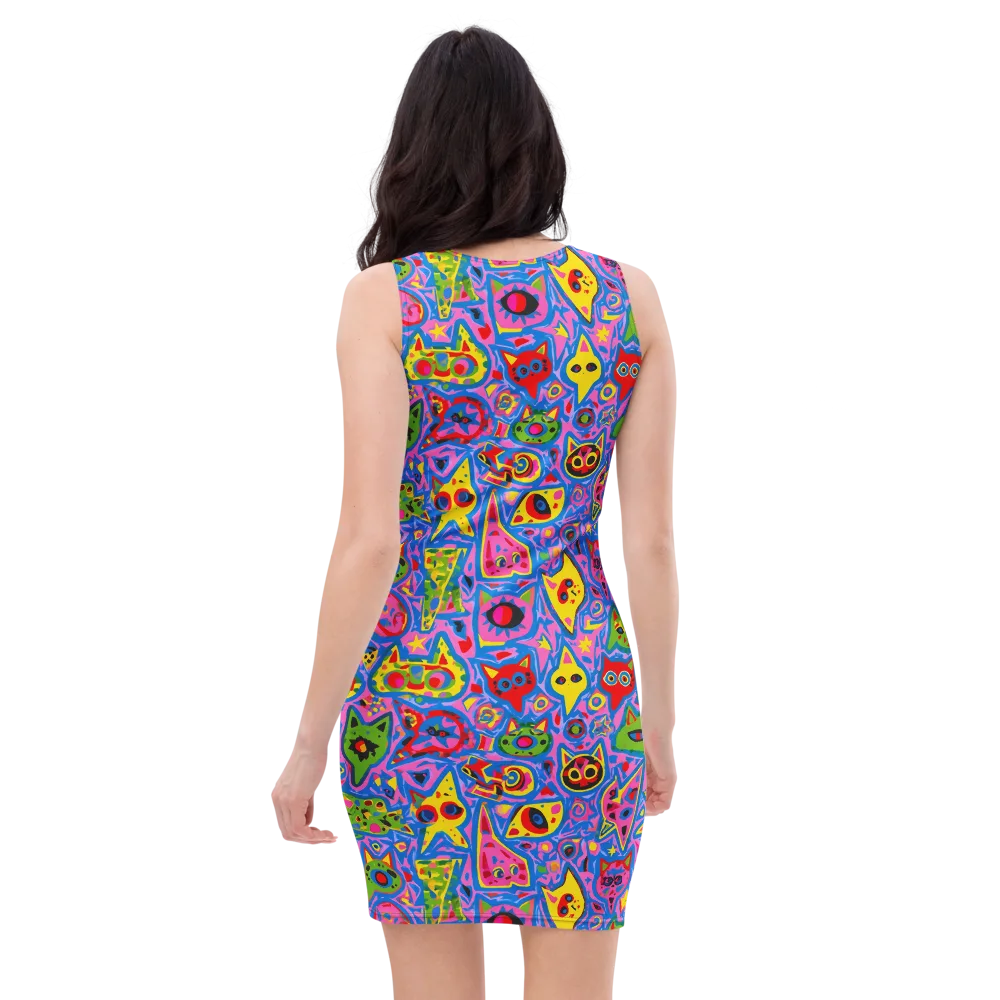 Electric Whiskers on Bodycon Dress — Back