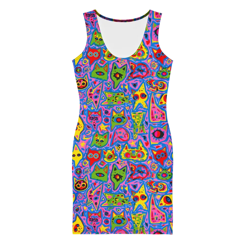 Electric Whiskers on Bodycon Dress — Front