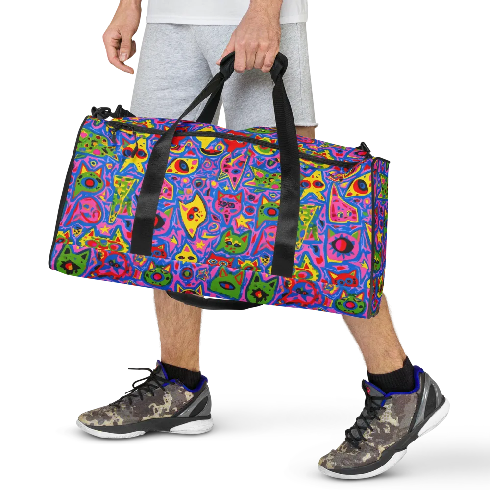 Electric Whiskers on Duffle Bag — Front