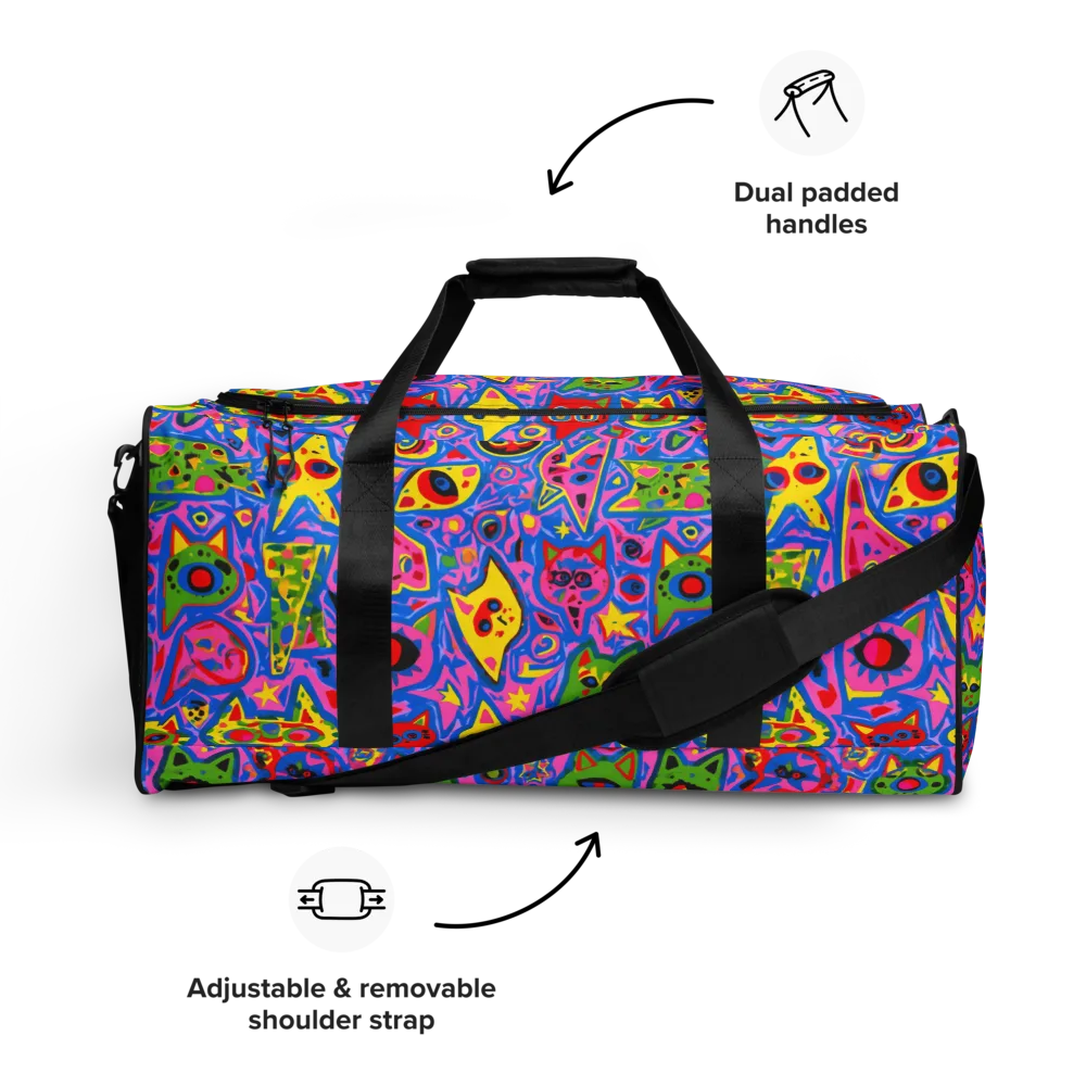 Electric Whiskers on Duffle Bag — Front