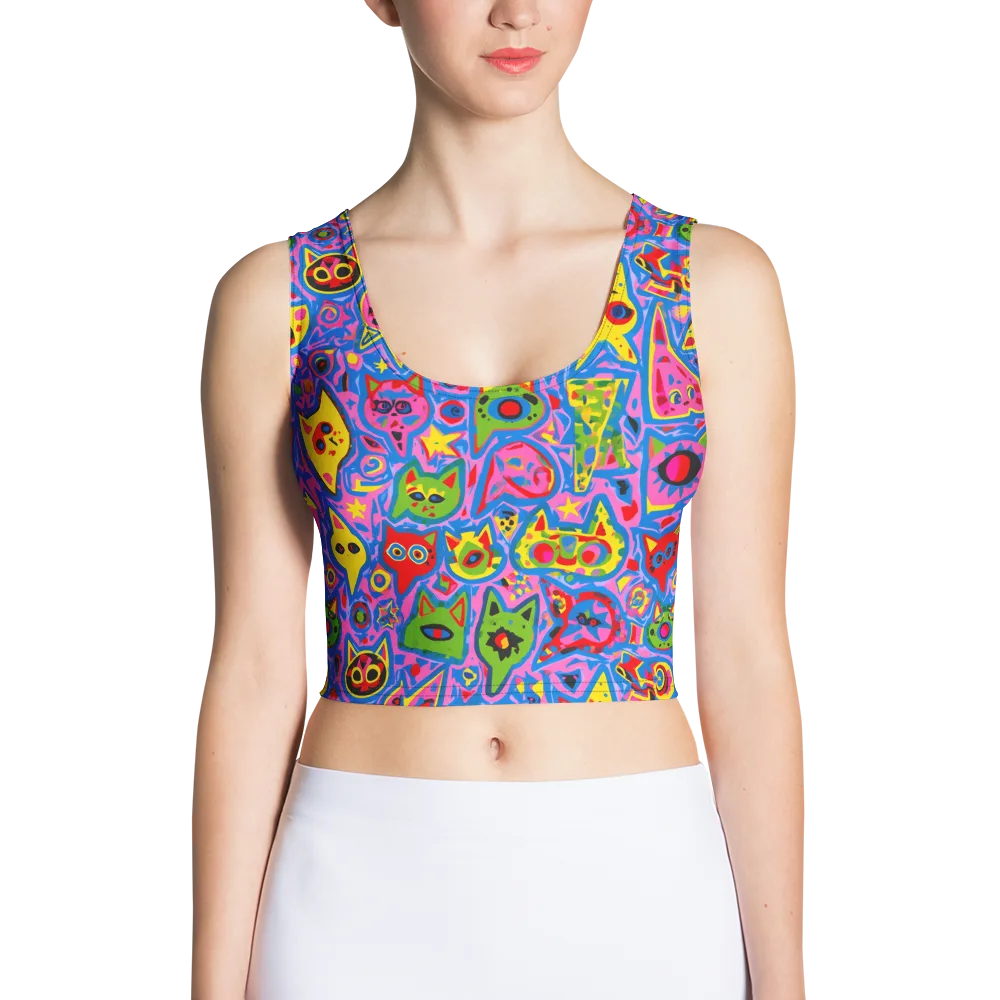 Electric Whiskers on Crop Top — Front