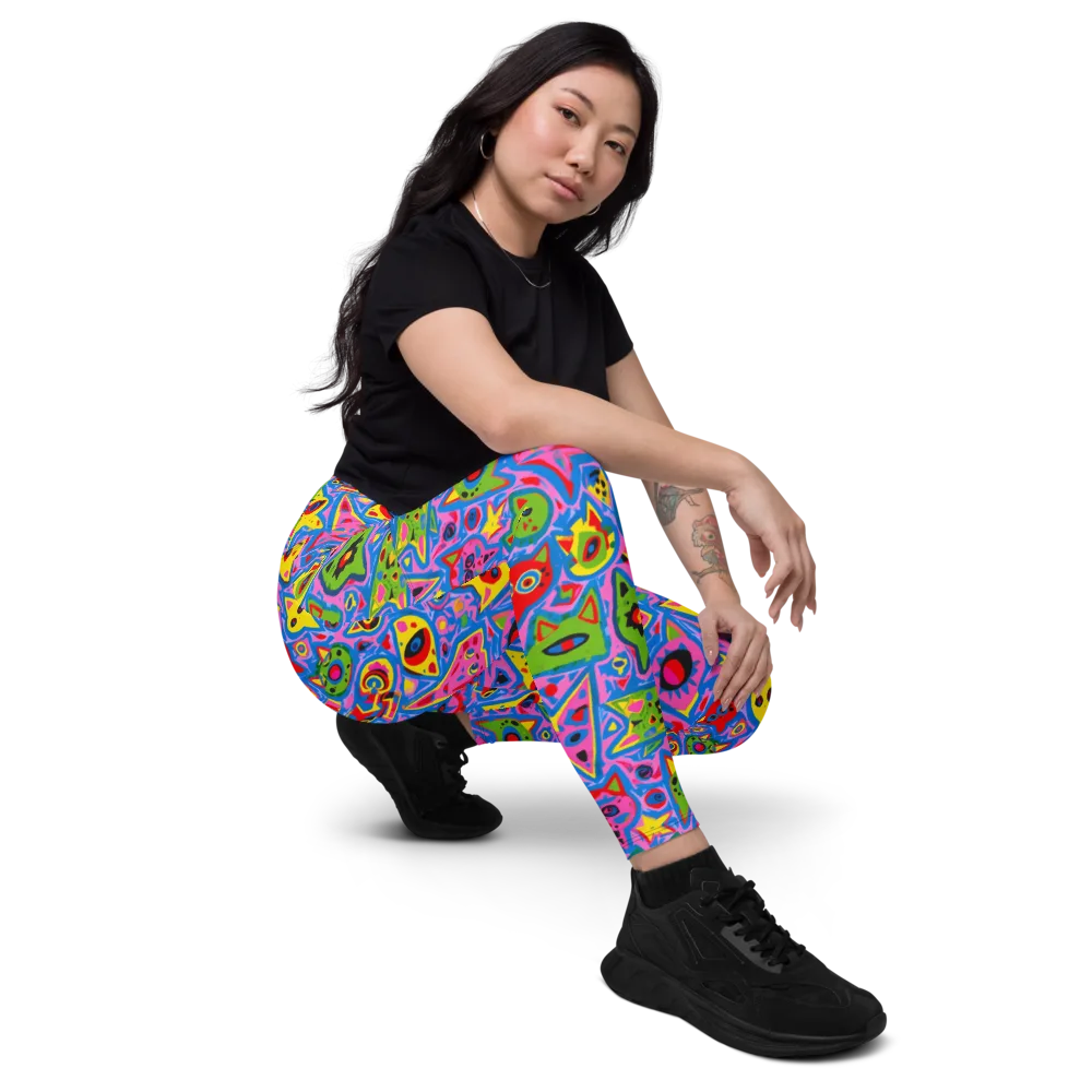 Electric Whiskers on Leggings with Pockets — Right Front