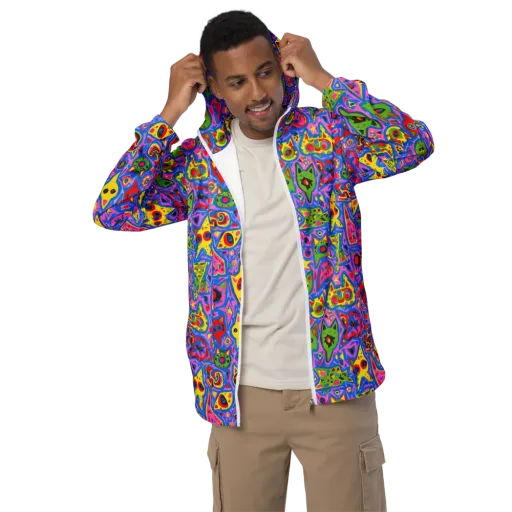 Electric Whiskers on a Men's Windbreaker