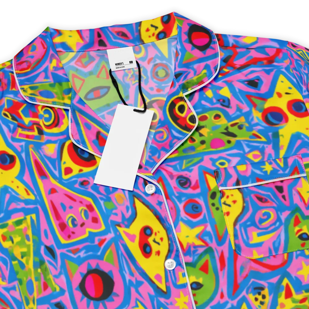 Electric Whiskers on Women's Short Sleeve Pajama Top — Product details