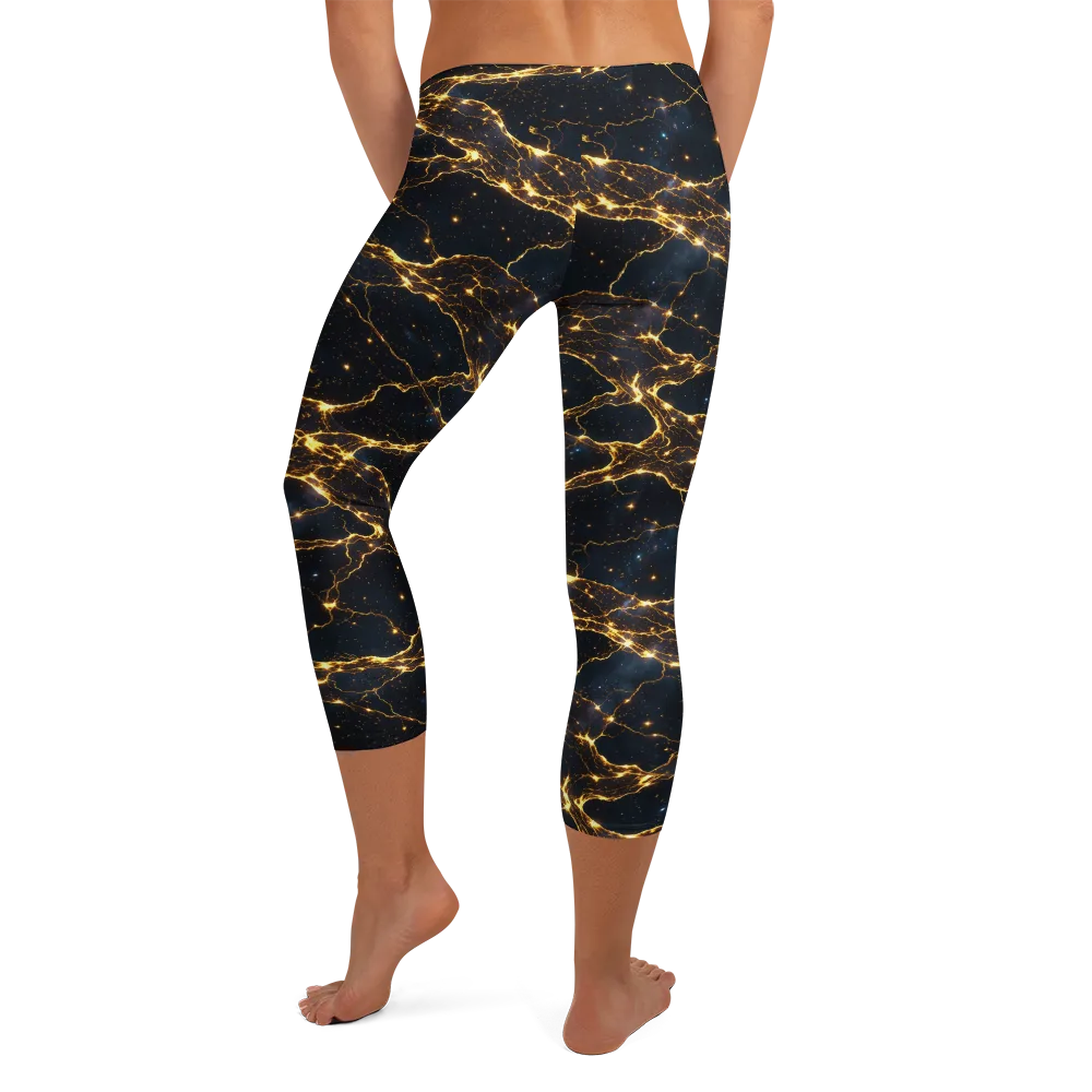 Midnight Fulgurite on Capri Leggings — Back