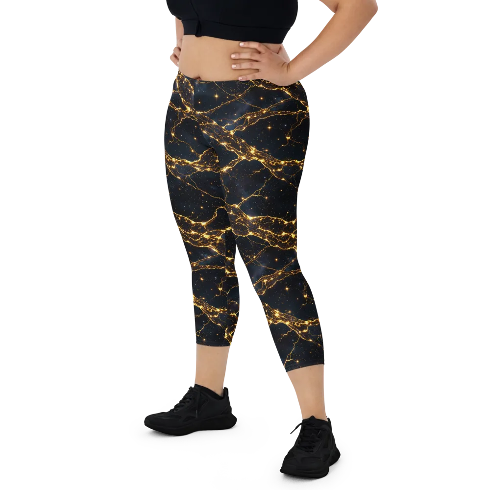 Midnight Fulgurite on Capri Leggings — Front
