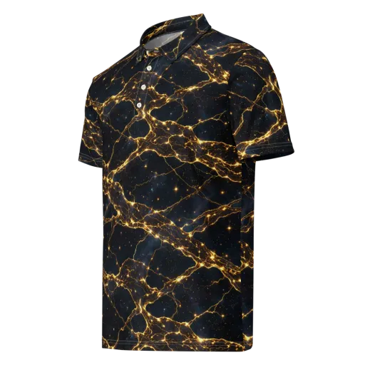 Midnight Fulgurite on a Men's Slim Fit Polo Shirt