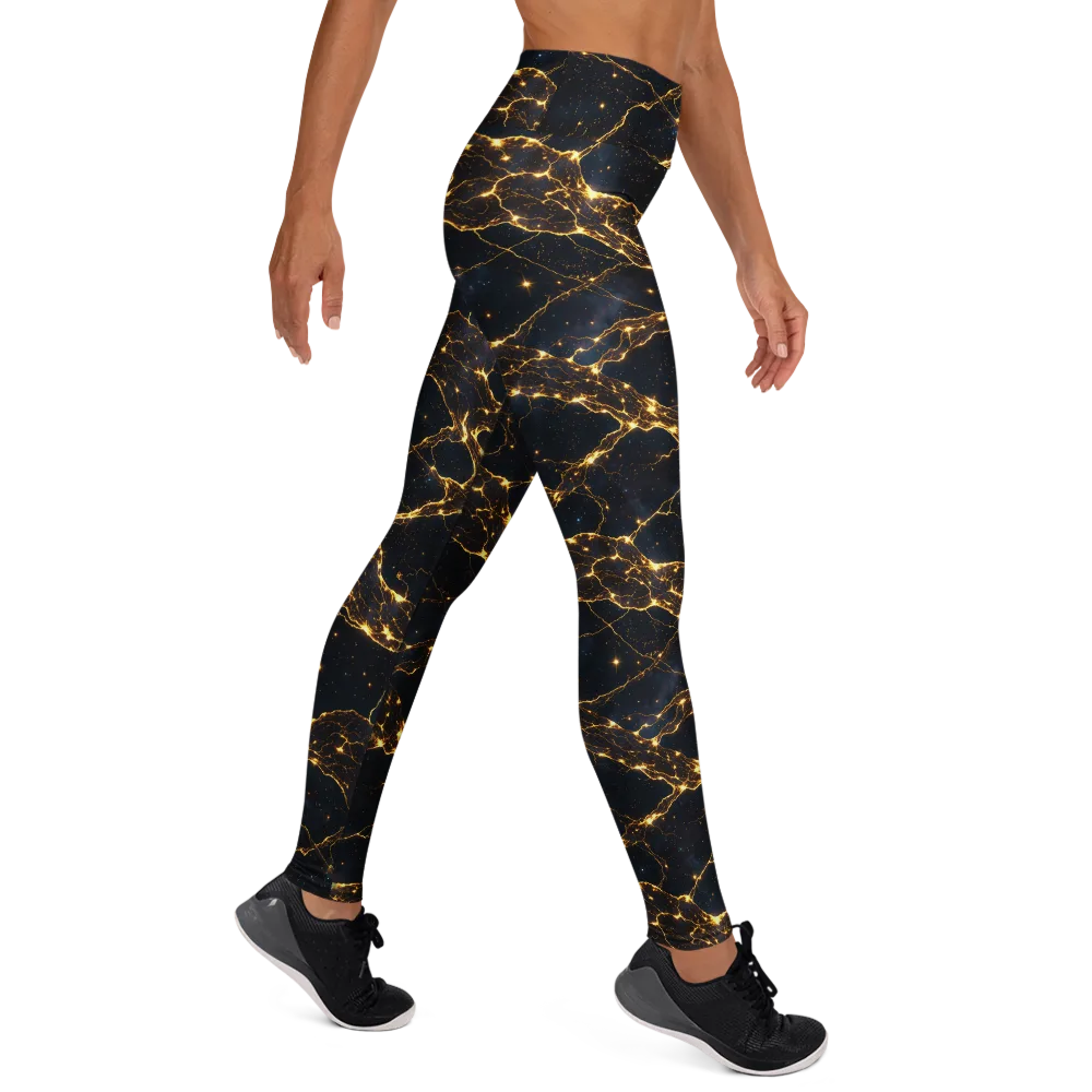 Midnight Fulgurite on Yoga Leggings — Right