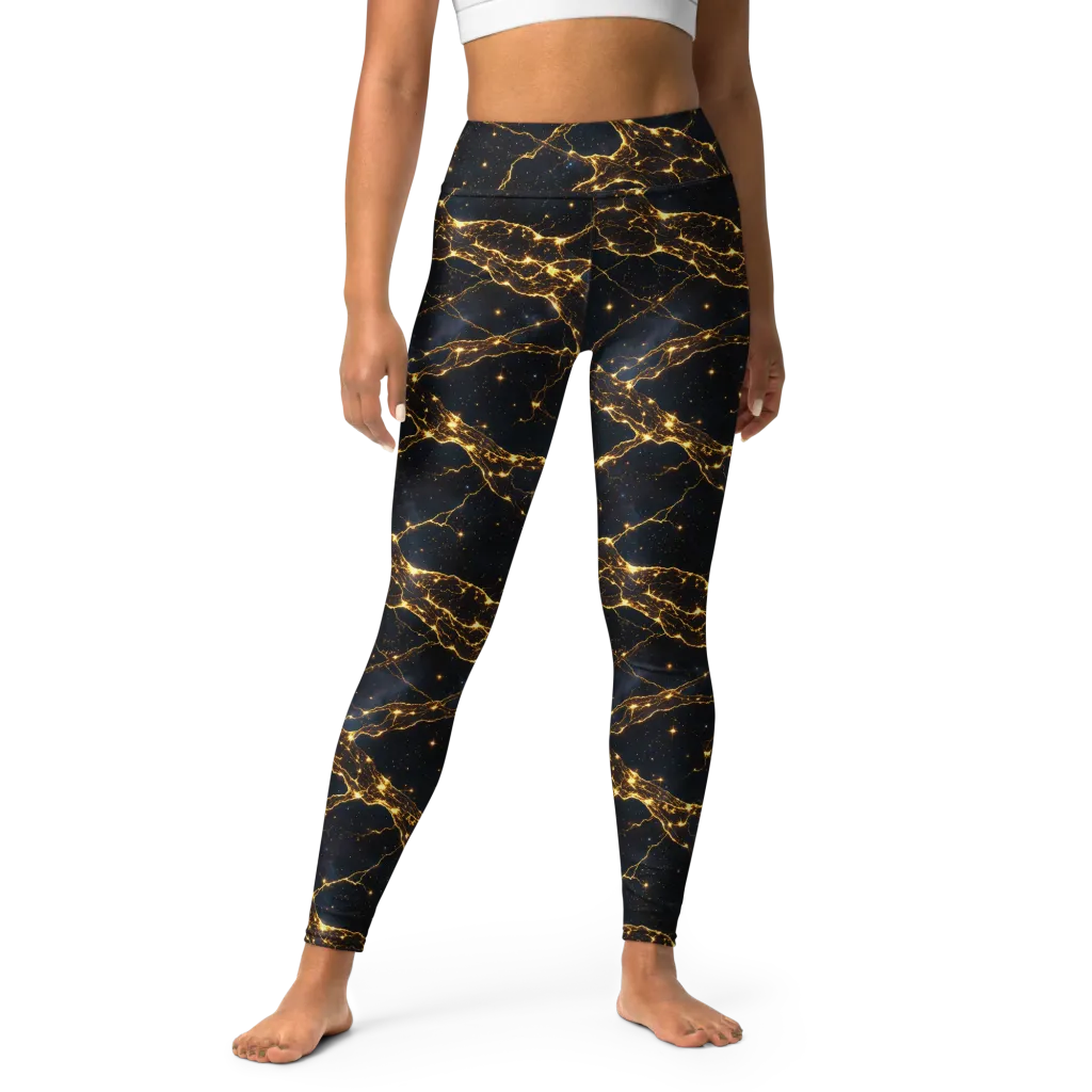 Midnight Fulgurite on Yoga Leggings — Front