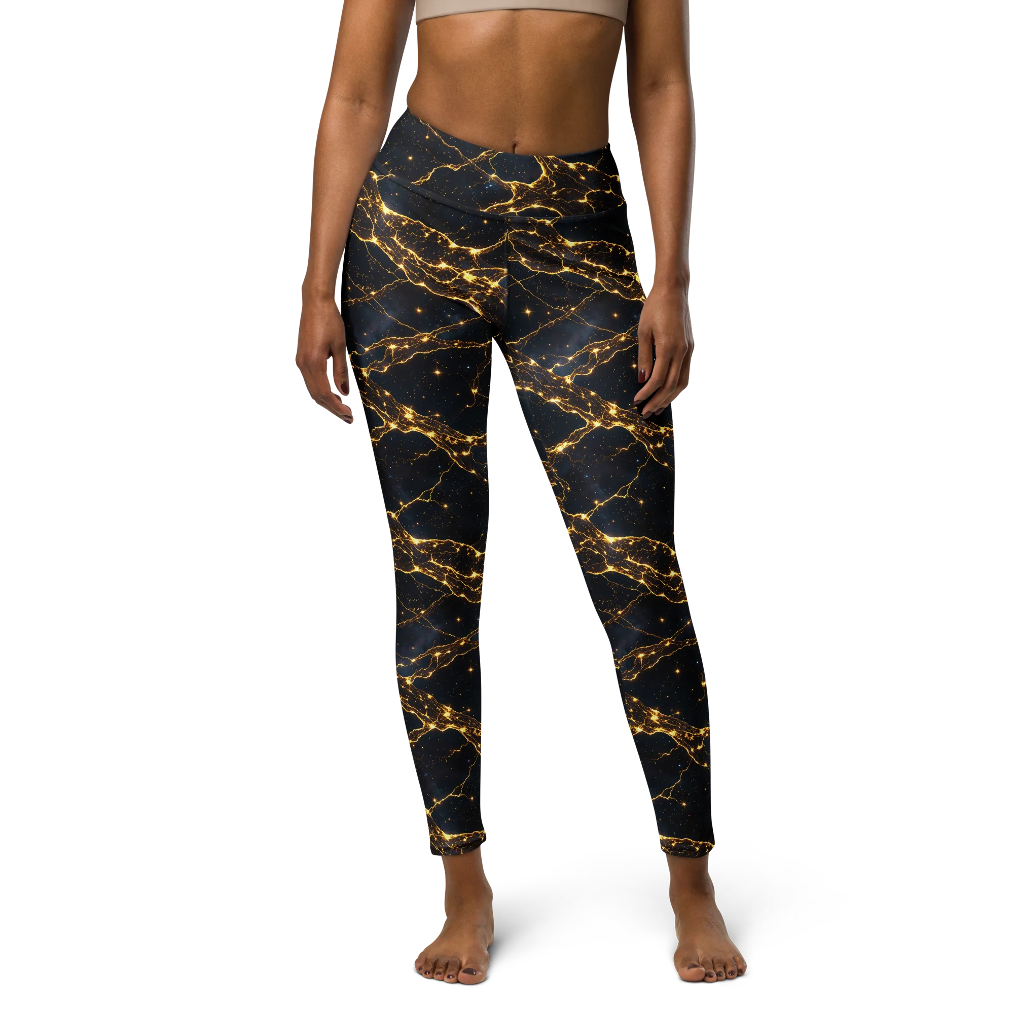 Midnight Fulgurite on Yoga Leggings — Front